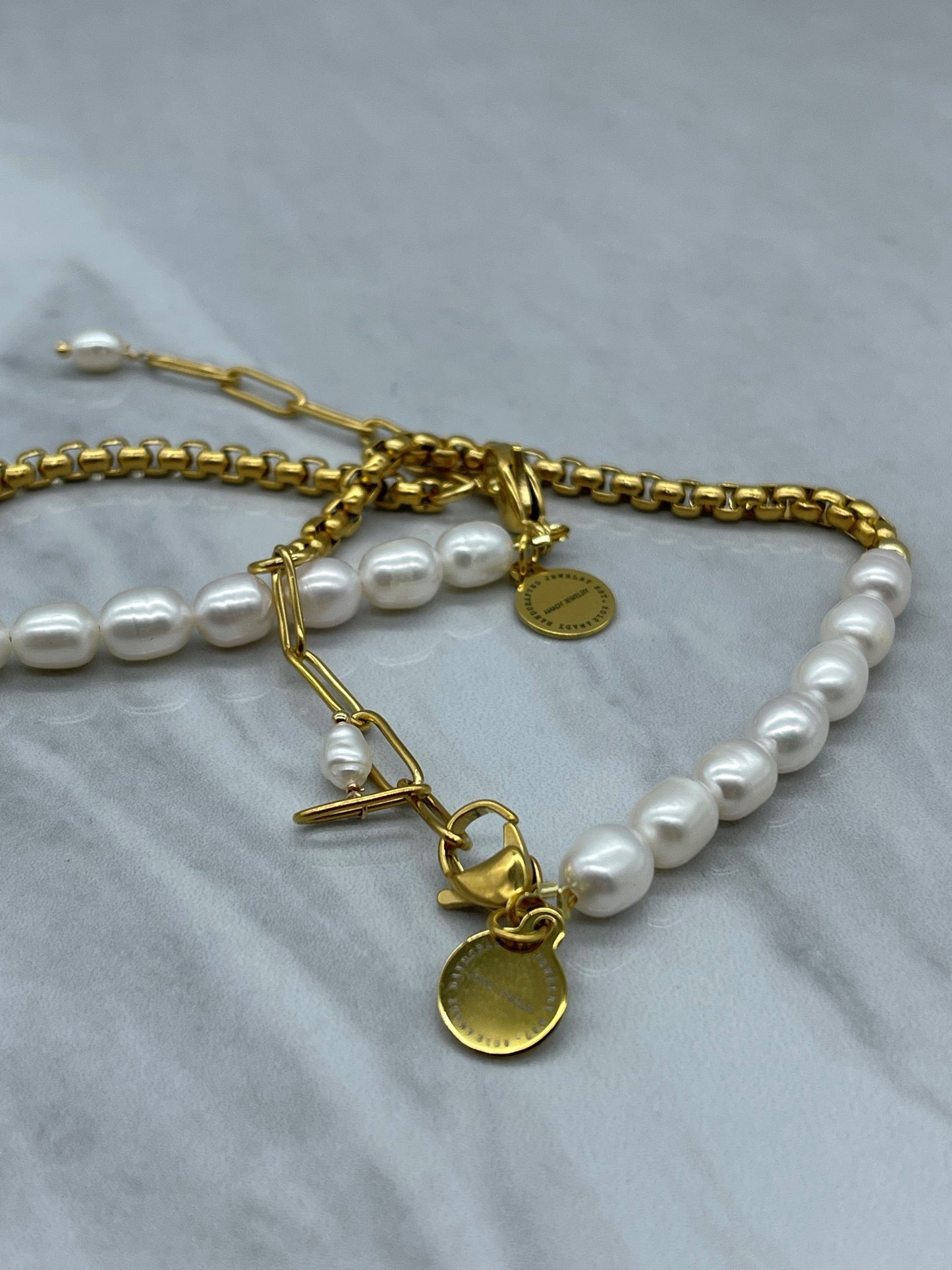 AMADY JEWELRY Armbånd Gull/Hvit PEARLS BRACELET - ARMBÅND - GULLBELAGT (18k)