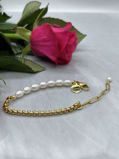 AMADY JEWELRY Armbånd Gull/Hvit PEARLS BRACELET - ARMBÅND - GULLBELAGT (18k)