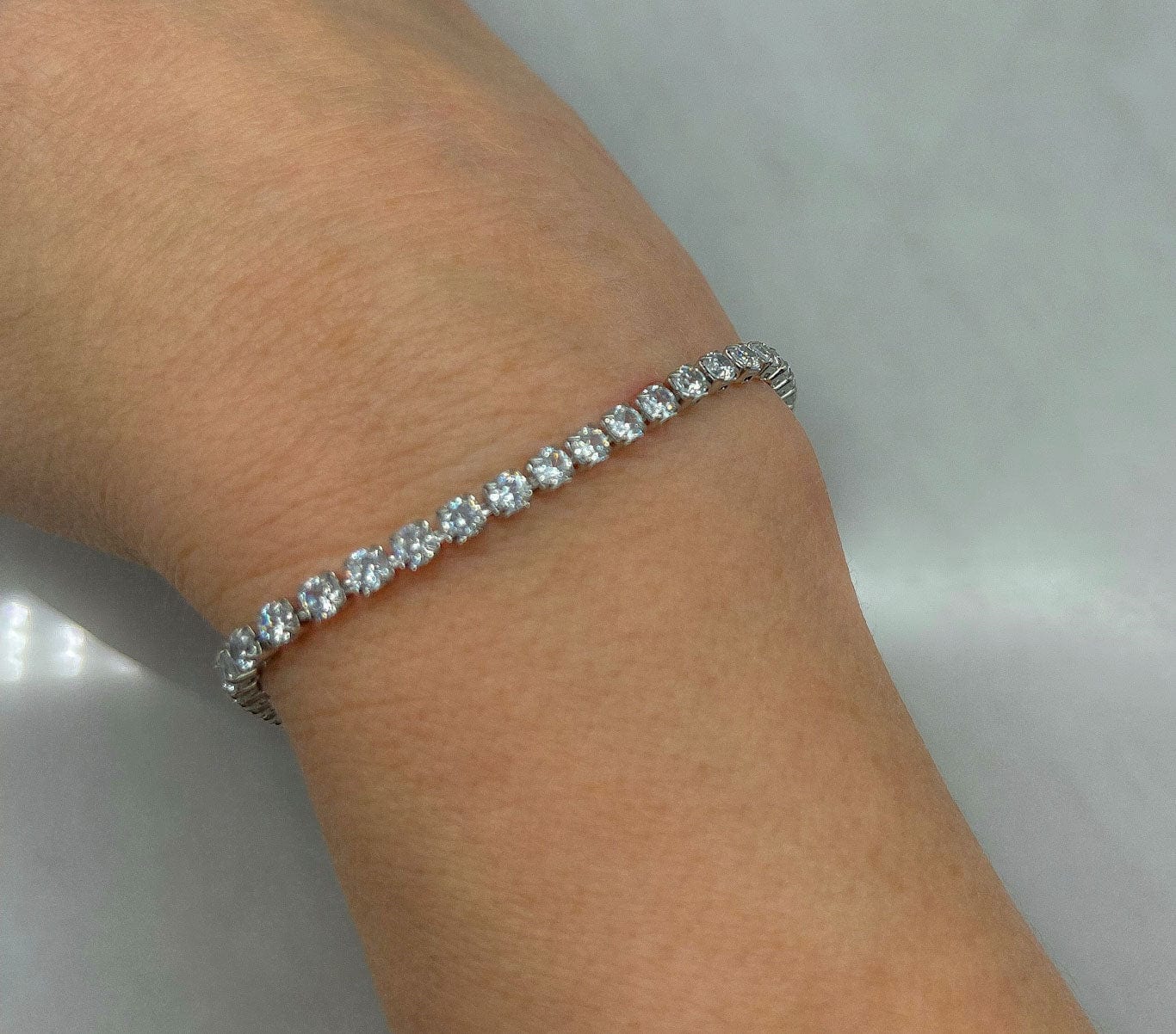 Blueyejewelry Armbånd TENNIS CHAIN BRACELET -18K PVD BELAGT RUSTFRITT STÅL