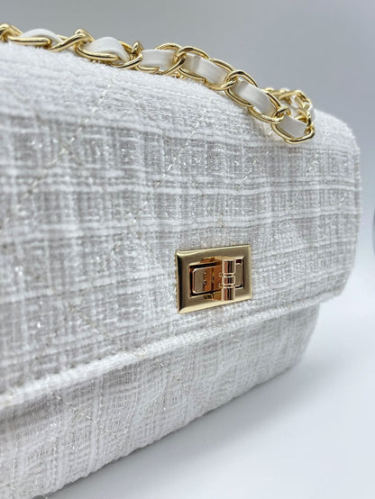 MEA NANI JEWELLERY Bag with stitching and gold detail - white Polyester