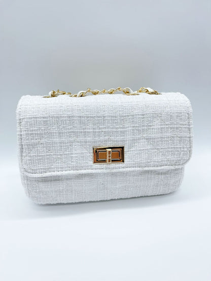 MEA NANI JEWELLERY Bag with stitching and gold detail - white Polyester