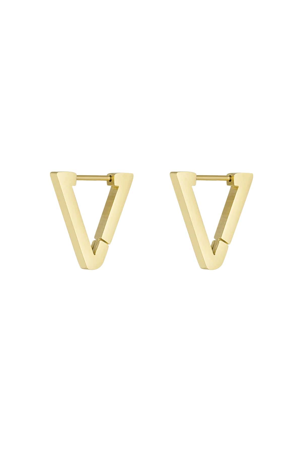 MEA NANI JEWELLERY Øredobber Gull BASIC TRIANGLE HOOPS - GULLBELAGT (14K)