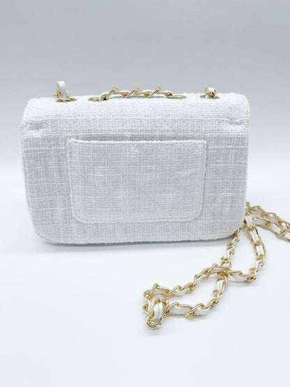 MEA NANI JEWELLERY Veske Bag with stitching and gold detail - white Polyester